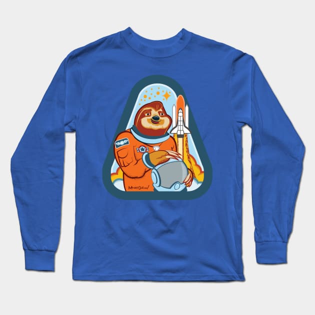 Space Sloth Hero Long Sleeve T-Shirt by mannycartoon